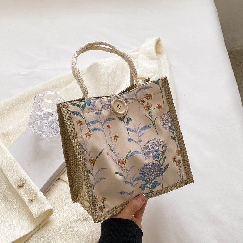 Damen Tragetasche mit floralem Dekor und robusten Materialien Nord Taschen