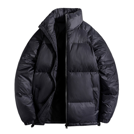 Herren Isolierte gesteppte Thermo-Pufferjacke mit Stehkragen und Kordelzugsaum Nord Taschen