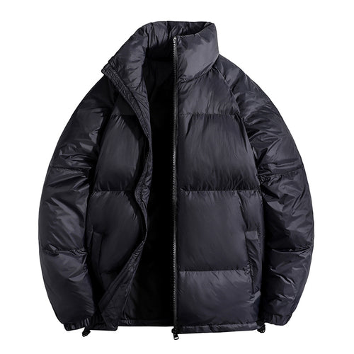 Herren Isolierte gesteppte Thermo-Pufferjacke mit Stehkragen und Kordelzugsaum Nord Taschen