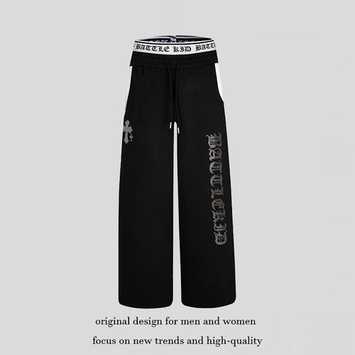 Damen weite Lounge-Jogginghose mit hohem Logobund, Gothic-Print und Kordelzug Nord Taschen
