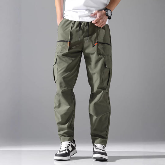 Herren Utility-Cargohose mit Reißverschlusstaschen, Tunnelzugbund & vorgeformten Kniepartien Nord Taschen