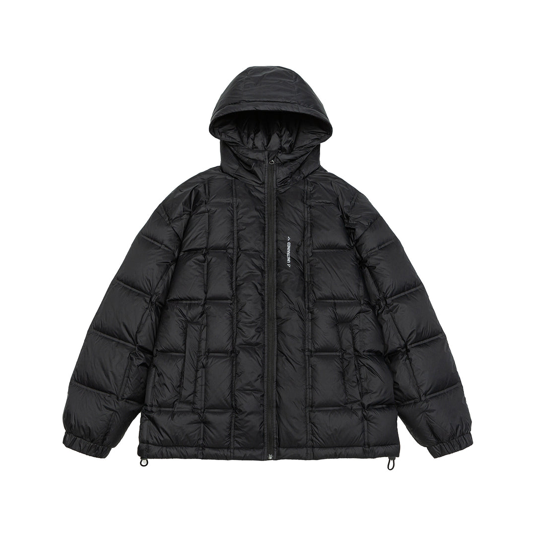 Unisex Oversize Steppjacke mit Kapuze, Daunenoptik und Tunnelzug Nord Taschen
