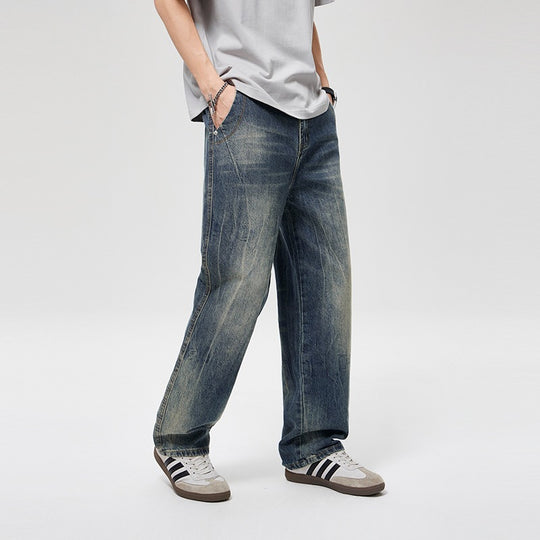 Herren Baggy-Jeans im Vintage‑Wash mit hoher Bundhöhe, relaxed Bein & dezenter Distressed‑Optik Nord Taschen