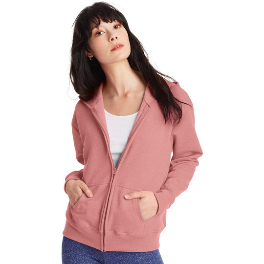 Damen Kapuzen-Sweatjacke mit durchgehendem Reißverschluss, Kängurutaschen und gerippten Bündchen Nord Taschen