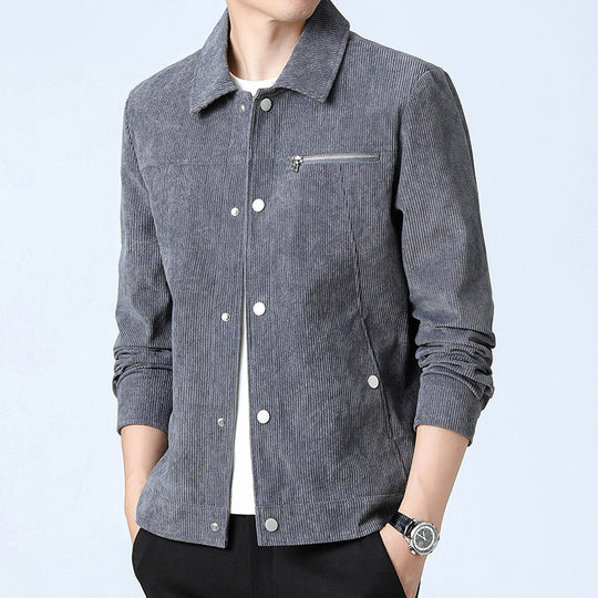Herren Cord‑Overshirt aus Breitcord mit Druckknopf‑Front und Zipper‑Brusttasche Nord Taschen