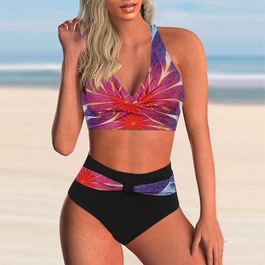 Damen Hochgeschnittener Bikini mit stilvollem Wickeldesign