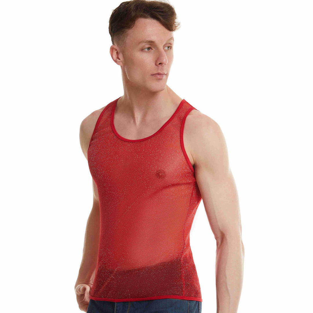 Herren Sportliches Netz-Tanktop