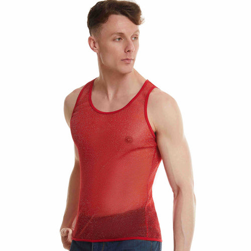 Herren Sportliches Netz-Tanktop