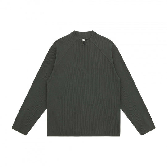 Unisex Waffelstrick-Halbzip-Pullover mit Raglanärmeln Nord Taschen