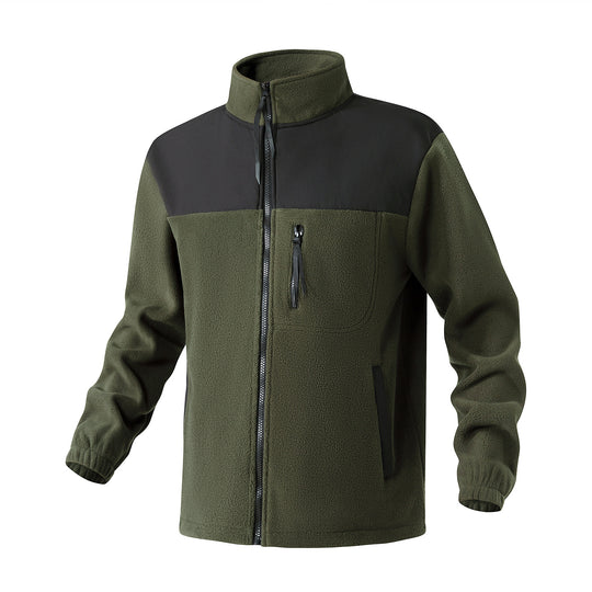 Herren Fleecejacke mit verstärktem Schulterpaneel, Stehkragen und Brustreißverschluss Nord Taschen
