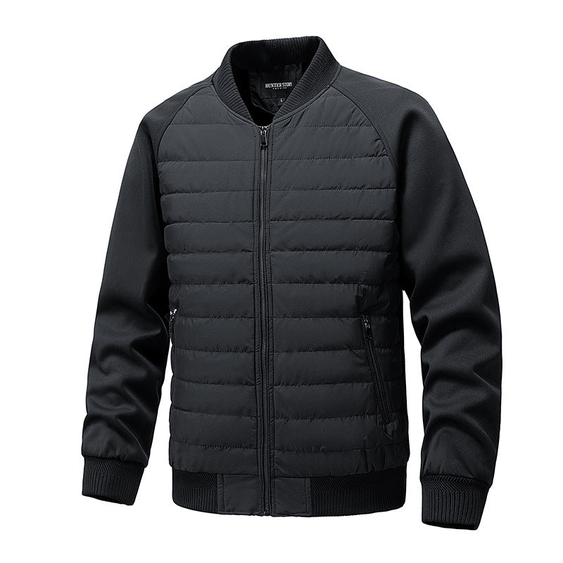 Herren Leichte Hybrid-Bomberjacke mit gesteppter Front Raglanärmeln und Rippbündchen Nord Taschen
