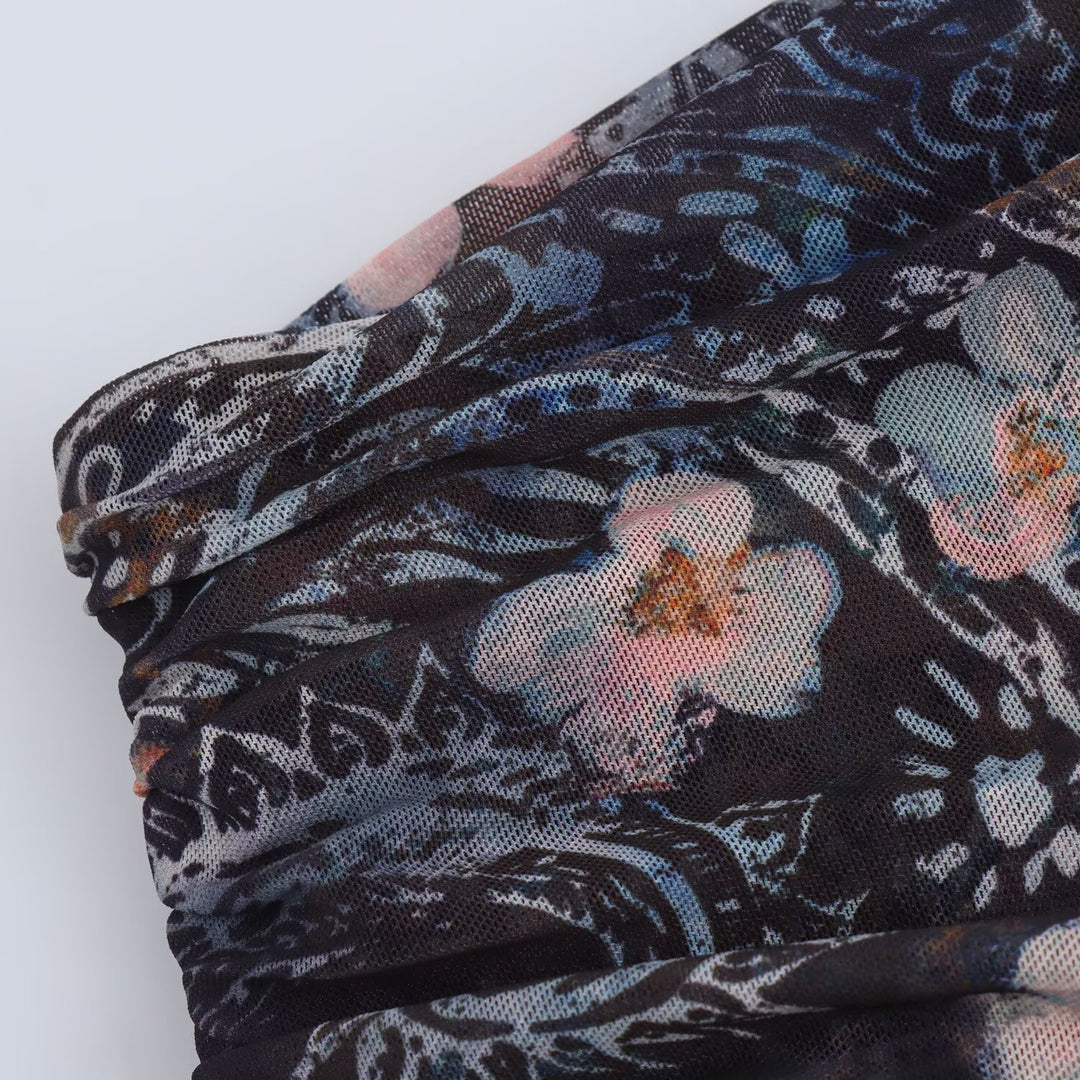 Damen Asymmetrisches One-Shoulder Kleid mit langem Ärmel und Stufenrock Nord Taschen