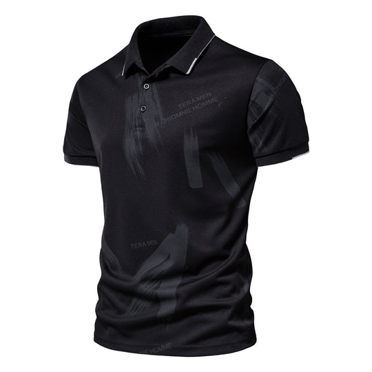 Herren Polo-Shirt mit modernem Grafikdesign und atmungsaktiver Baumwollmischung Nord Taschen