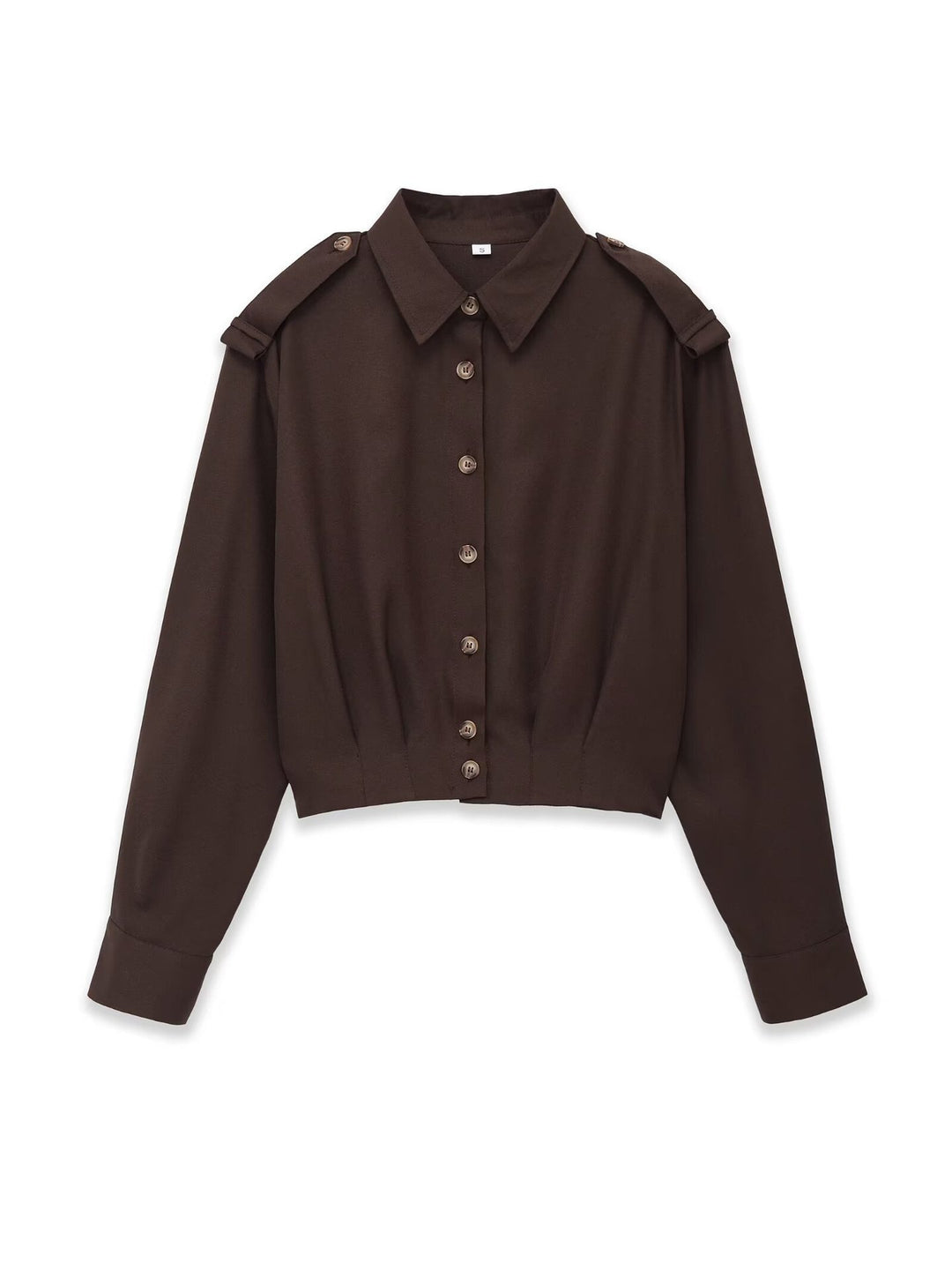 Damen Cropped-Hemdjacke mit Epauletten und taillierenden Abnähern Nord Taschen