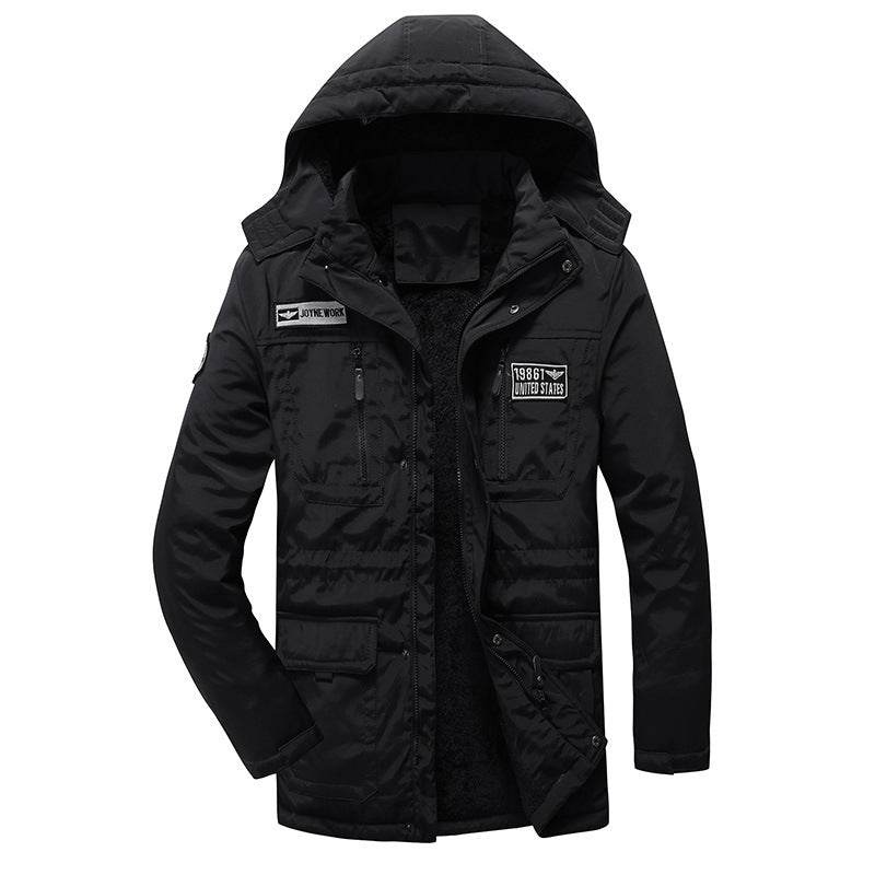 Herren Thermo-Fieldparka mit Sherpa-Innenfutter, Multifunktions‑Taschen und Kapuze Nord Taschen