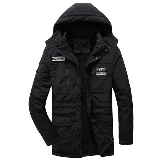 Herren Thermo-Fieldparka mit Sherpa-Innenfutter, Multifunktions‑Taschen und Kapuze Nord Taschen