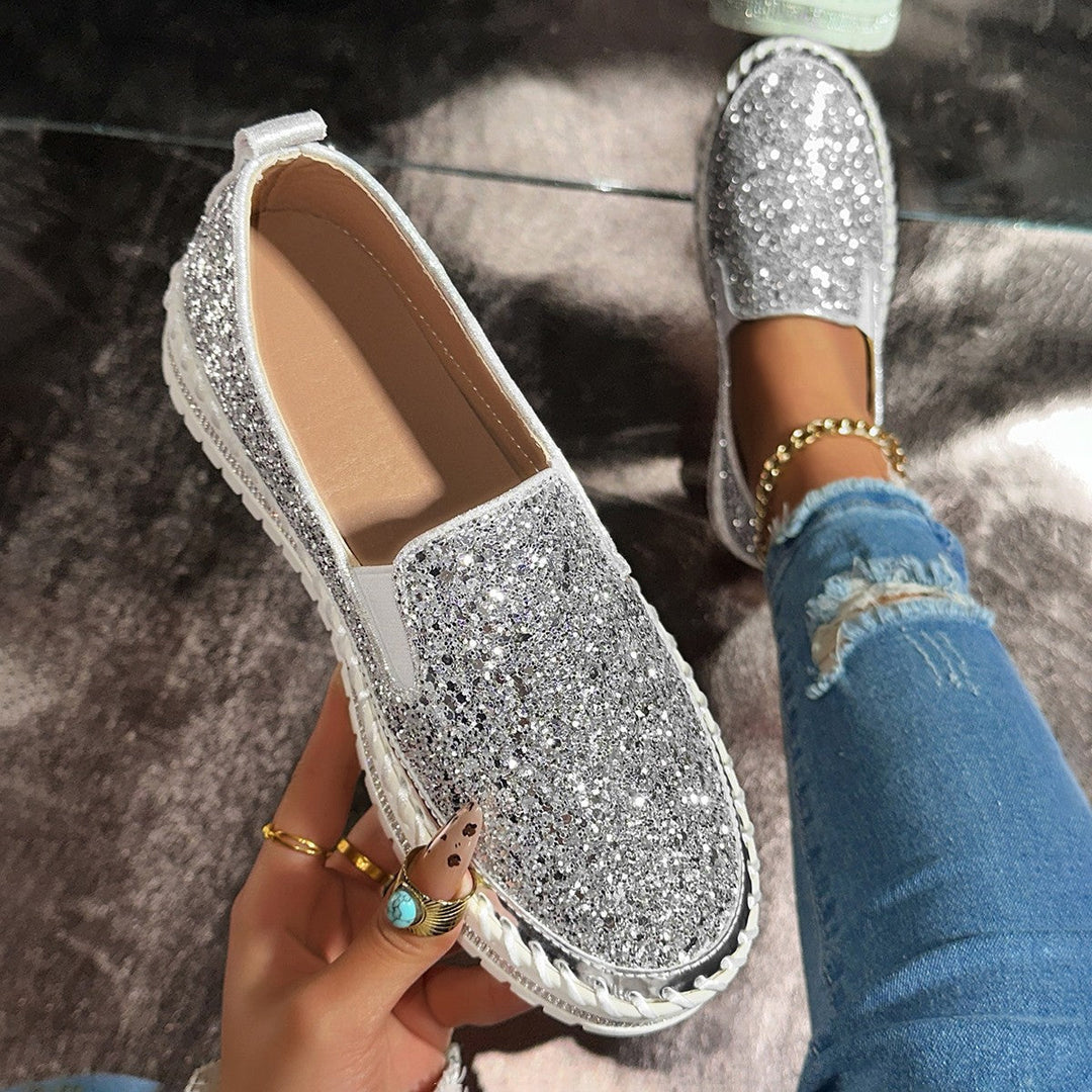 Damen Slip-On Glitzer Sneakers