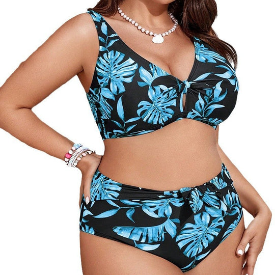 Damen Bikini-Set mit anpassbarem Top und hoher Taille