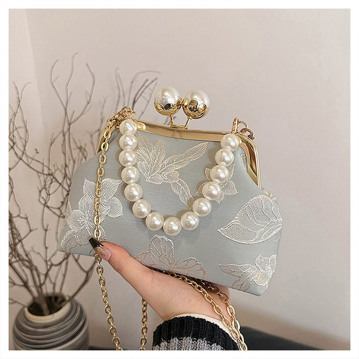 Damen elegante Abendtasche mit Perlenbesatz Nord Taschen