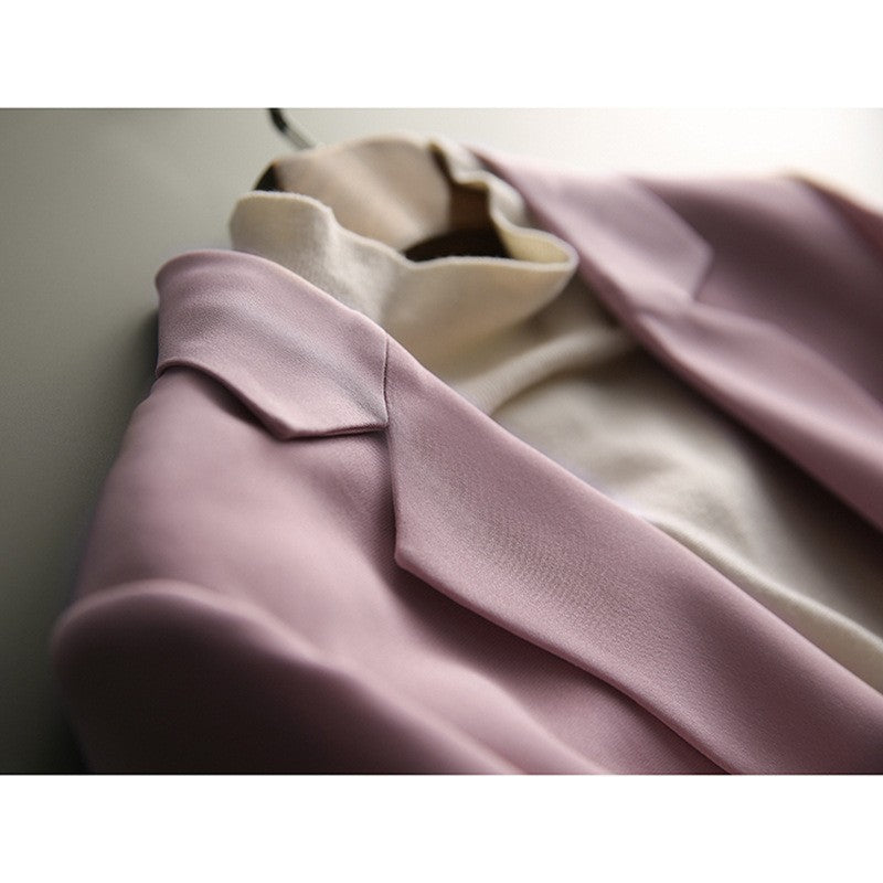Damen Leichter taillierter Einreiher-Blazer mit krempelbaren dreiviertel-Ärmeln Nord Taschen