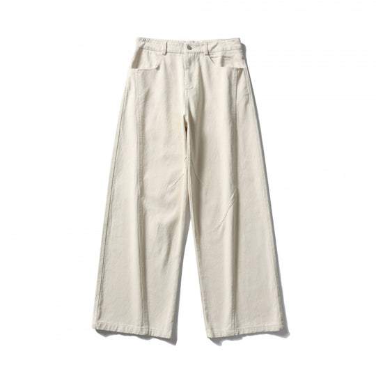 Damen Palazzo-Jeanshose mit hoher Taille, weitem Bein und Ziernähten Nord Taschen