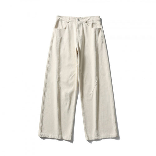 Damen Palazzo-Jeanshose mit hoher Taille, weitem Bein und Ziernähten Nord Taschen