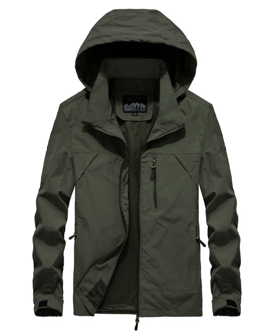 Herren leichte atmungsaktive Softshell-Trekkingjacke mit Kapuze und Mesh-Futter Nord Taschen