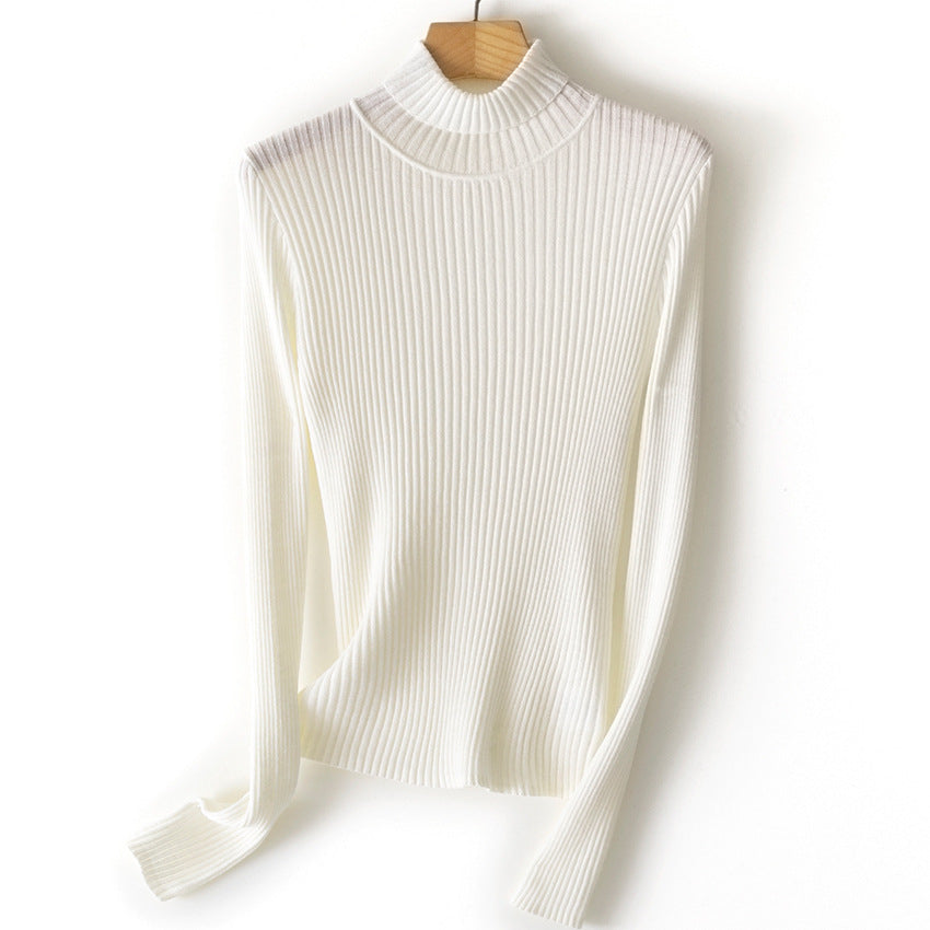 Damen Figurnaher Feiner Rippstrick-Rollkragenpullover mit Stretch-Finish Nord Taschen