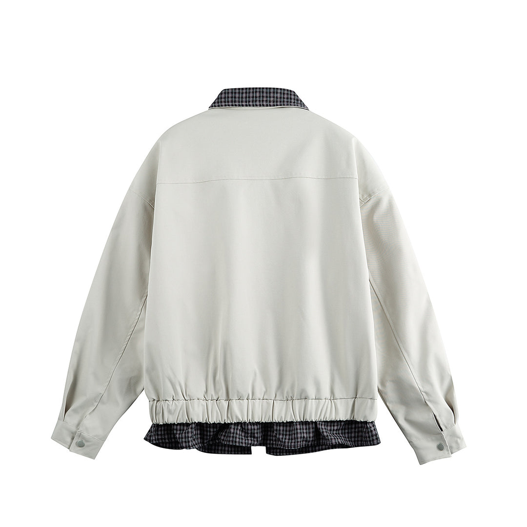 Herren Layered-Optik Blousonjacke mit Karokragen und verstellbarem Saum Nord Taschen