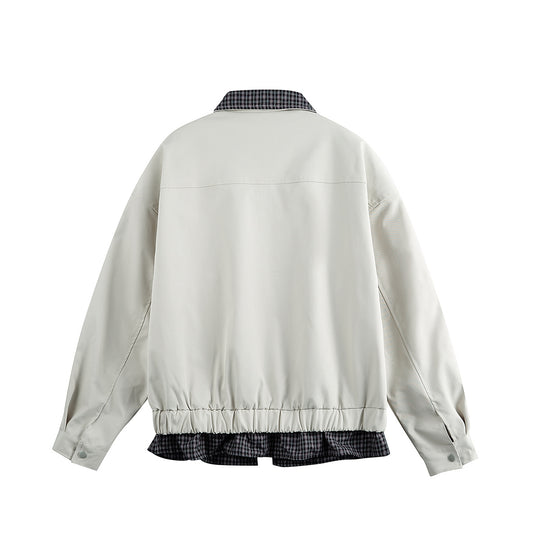 Herren Layered-Optik Blousonjacke mit Karokragen und verstellbarem Saum Nord Taschen