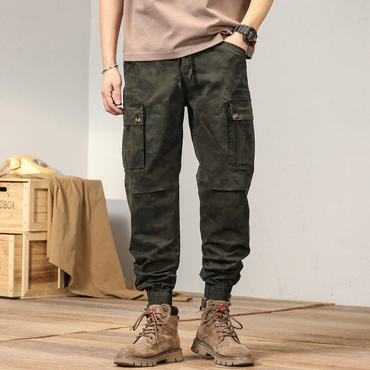 Herren taktische Cargojoggerhose im Camouflage‑Look mit Tunnelzugbund, verstärkten Knien und Bündchenabschlüssen Nord Taschen