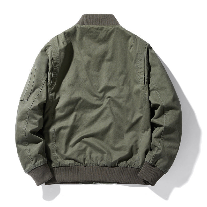 Herren leichter Canvas-Bomber im Utility-Fieldstil mit Ärmeltasche und gerippten Bündchen Nord Taschen