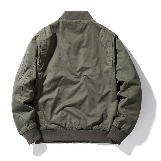 Herren leichter Canvas-Bomber im Utility-Fieldstil mit Ärmeltasche und gerippten Bündchen Nord Taschen
