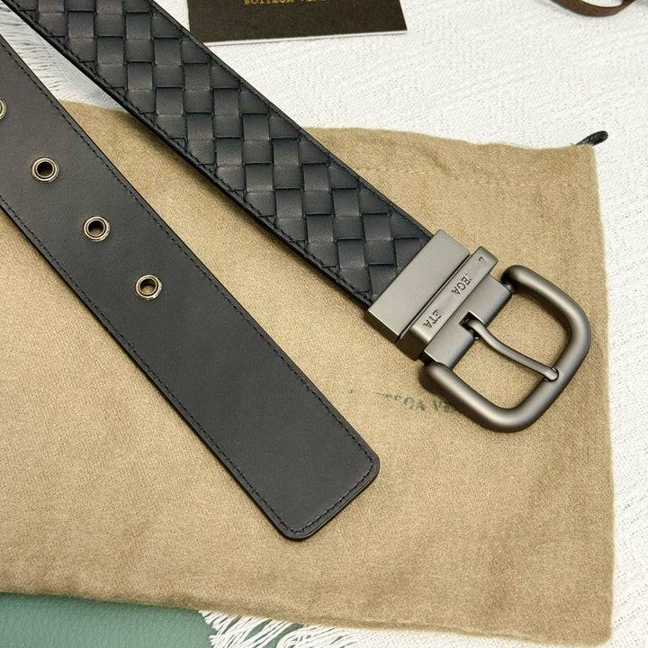 Damen geflochtener Ledergürtel mit eleganter Schnalle Nord Taschen