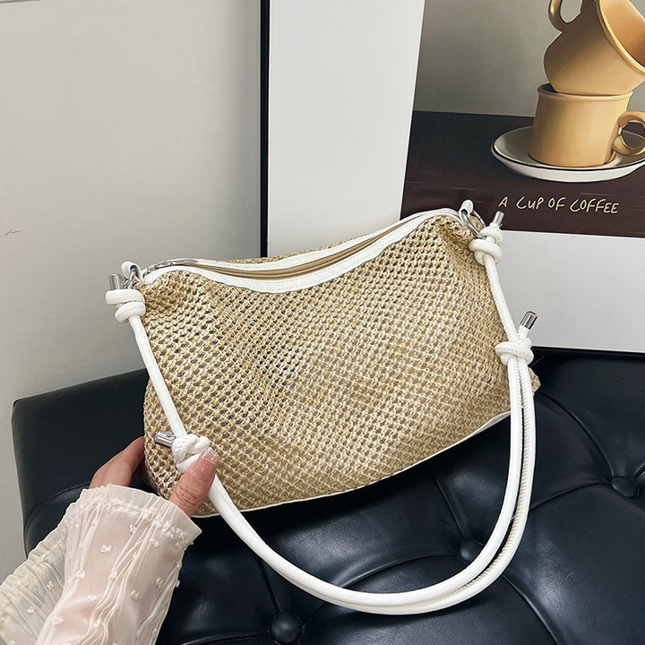Damen elegante Umhängetasche aus geflochtenem Material Nord Taschen