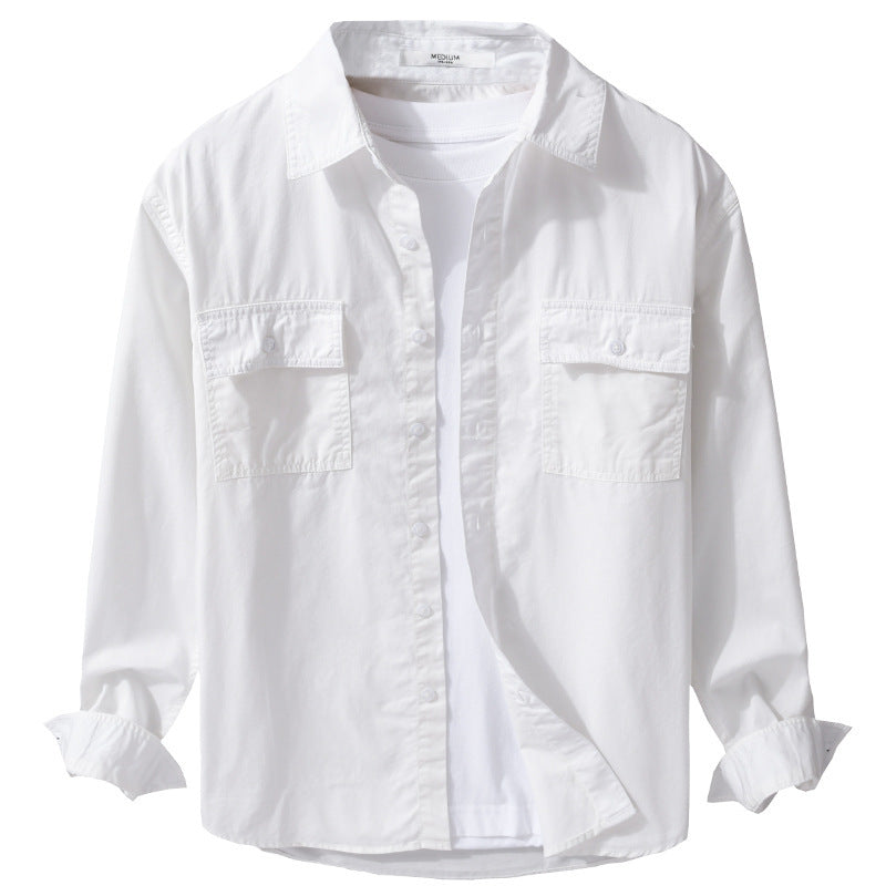 Herren Pflegeleichtes Baumwoll-Utility-Overshirt mit Doppel‑Brusttaschen und entspanntem Saum Nord Taschen