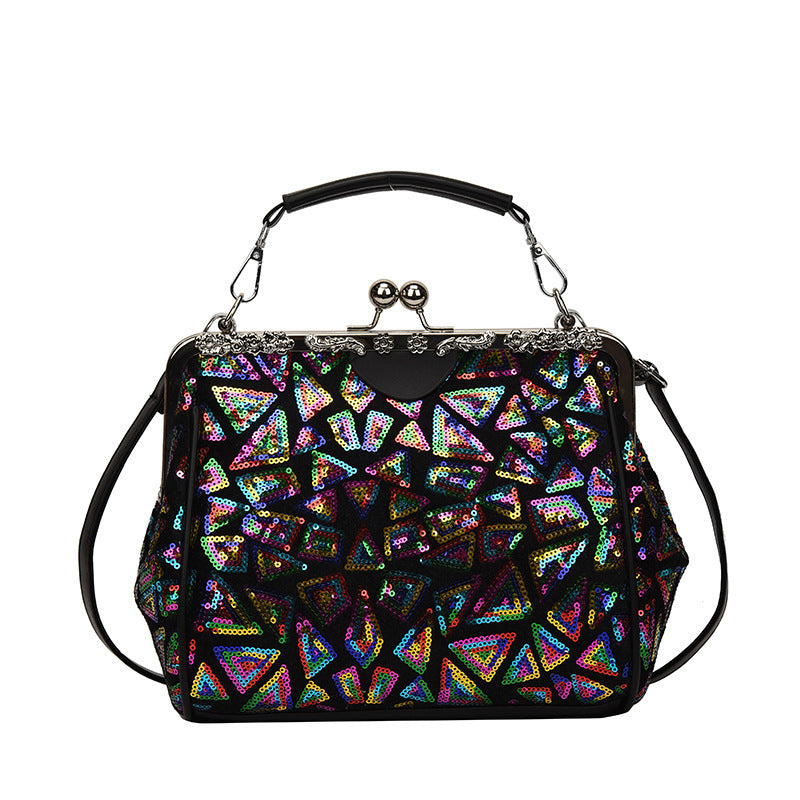 Damen stilvolle Abendtasche mit Glitter-Applikationen Nord Taschen