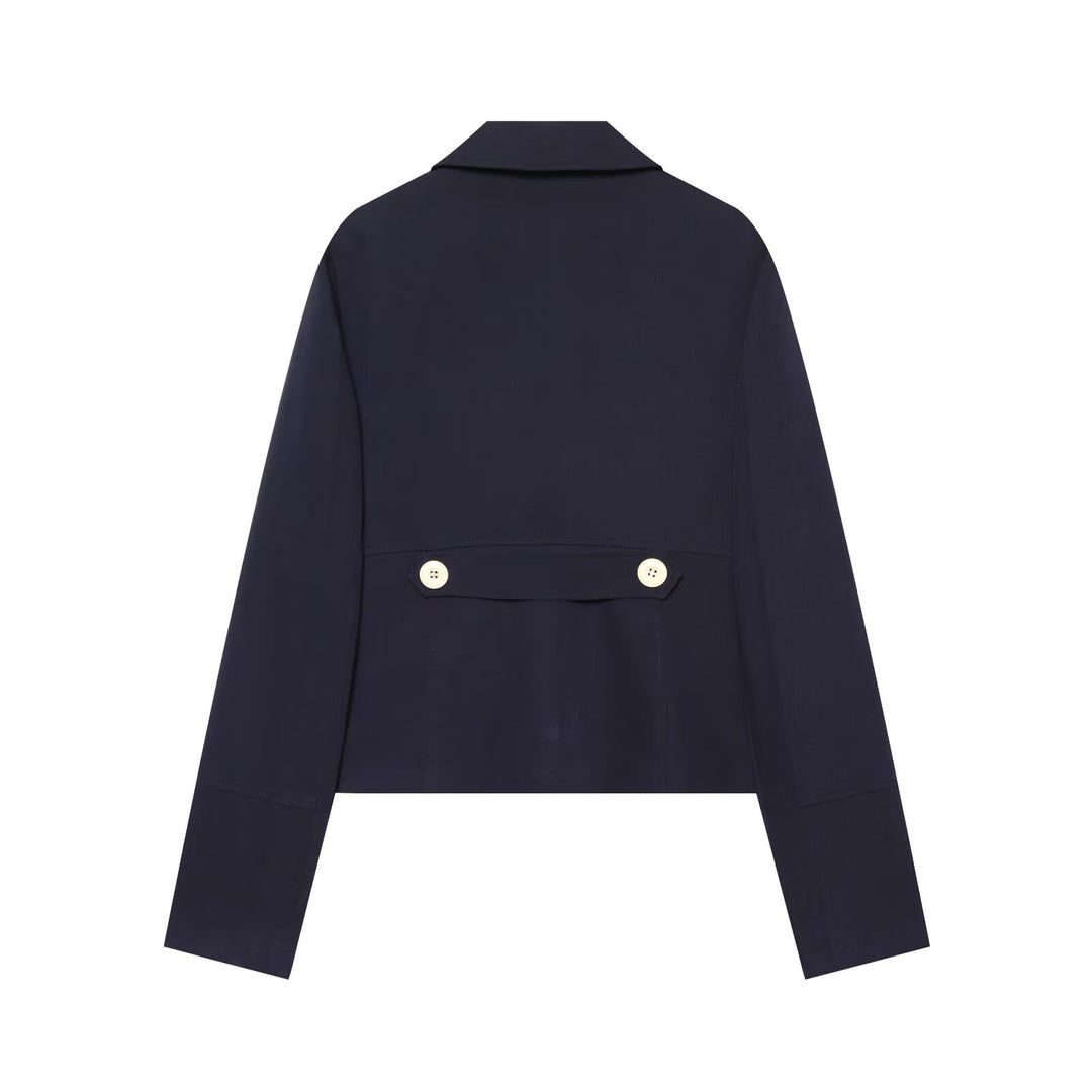 Damen kurze Feldjacke mit Knopfverschluss, aufgesetzten Taschen und Schulterklappen Nord Taschen