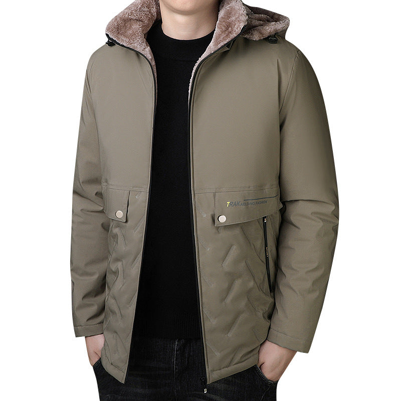 Herren Thermo-Parka mit Teddyfutter und Kapuze Nord Taschen