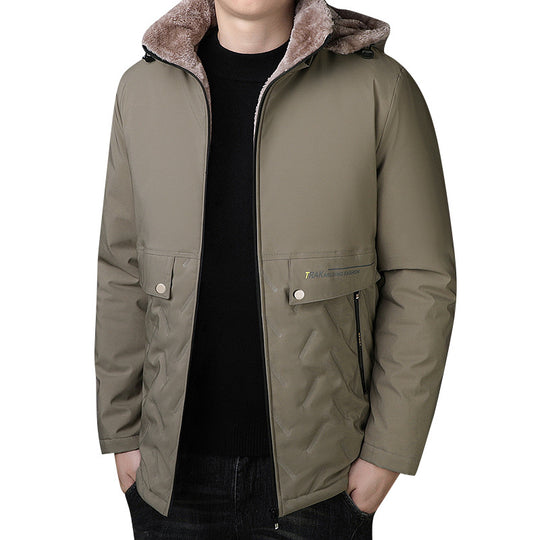 Herren Thermo-Parka mit Teddyfutter und Kapuze Nord Taschen