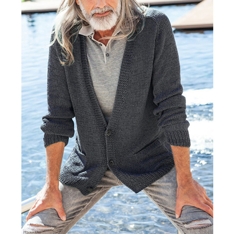 Herren Strickcardigan mit Kapuze und aufgesetzten Taschen Nord Taschen