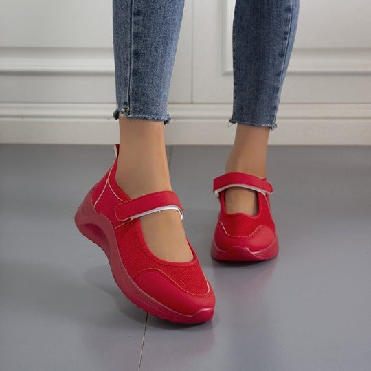 Damen Sneakers mit verstellbarem Klettverschluss und atmungsaktiver Mesh-Oberfläche