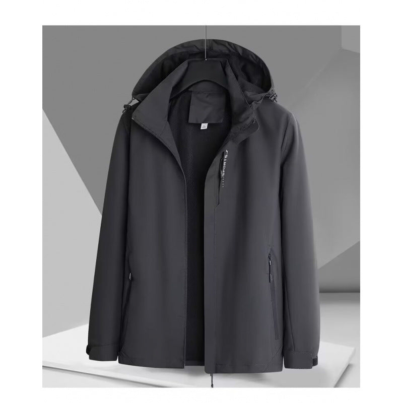 Herren Wind- und Wasserabweisende Softshelljacke mit Kapuze, atmungsaktiver Membran und verdecktem Reißverschluss Nord Taschen