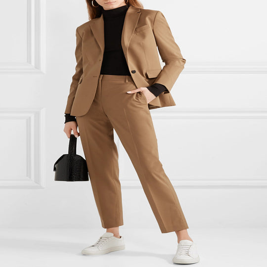 Damen Maßgeschneiderter Zweiteiliger Blazer‑Hosenanzug im schlanken Tailoring Nord Taschen