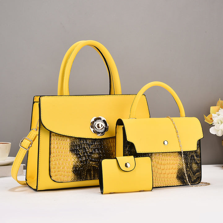 Damen elegante Handtasche mit strukturiertem Design und abnehmbarer Mini-Clutch Nord Taschen