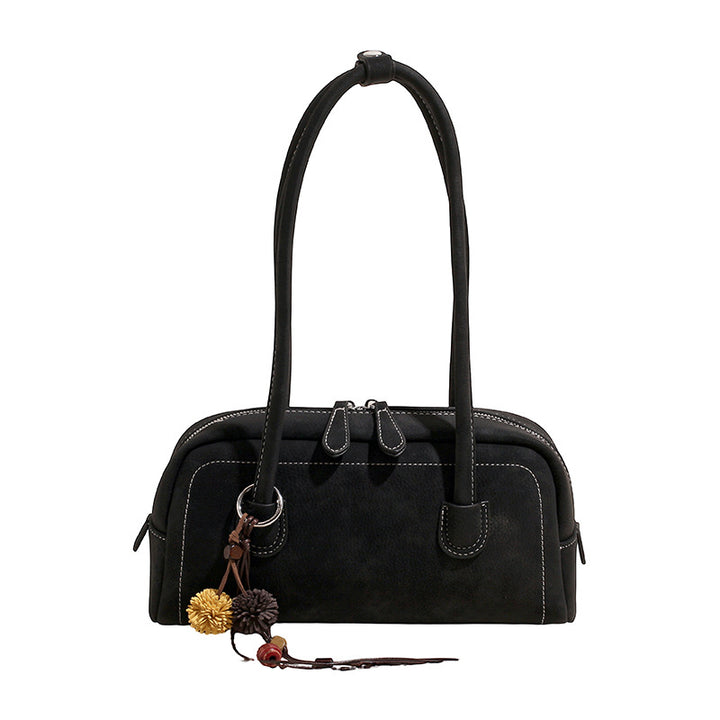 Damen Designer Handtasche mit stilvollem Reißverschluss und verspieltem Anhänger Nord Taschen