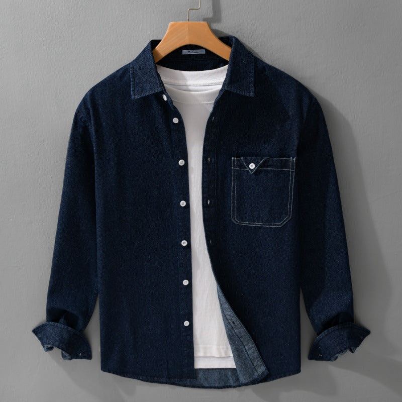 Herren Denim-Overshirt im Hemdjacken-Stil mit aufgesetzter Brusttasche und Relaxed-Fit Nord Taschen