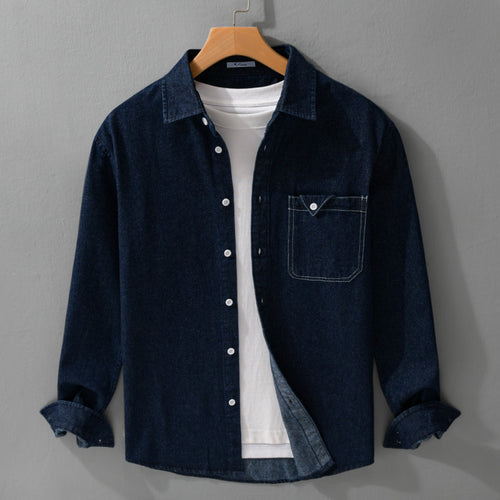 Herren Denim-Overshirt im Hemdjacken-Stil mit aufgesetzter Brusttasche und Relaxed-Fit Nord Taschen