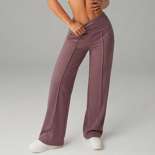 Damen High‑Waist Palazzo‑Sweatpants mit Bügelfalte und Komfortbund Nord Taschen