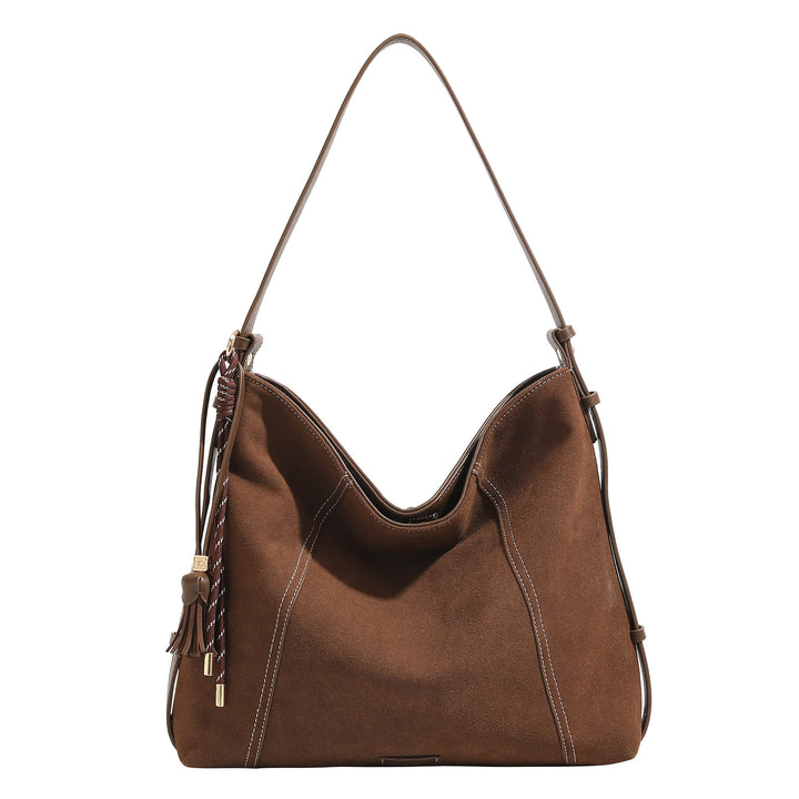 Damen Hobo-Tasche aus hochwertigem Wildleder mit praktischen Innenfächern Nord Taschen